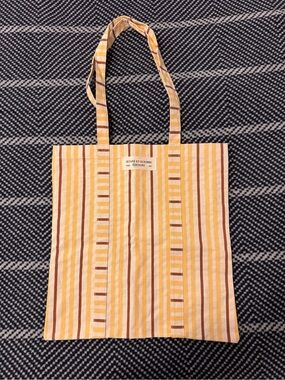 Sézane Yellow Striped Canvas Tote Bag